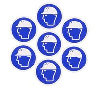 NIYANGLE 10pcs Blue Safety Helmet Sticker with Convenient Adhesive, Pvc Material Hard Hat Required Label for Workplace and Environments, Simple and Intuitive Design Safety Sign Sticker