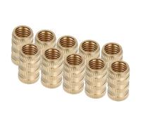 NIYANGLE 10pcs Brass Knurled Threaded Nuts M10*11.5 * 20 High-precision Female Thread Insert Embedment Nuts for 3d Printer Injection Moulding Applications
