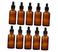 NIYANGLE 10pcs Brown Glass Essential Oil Bottle Dropper Bottle Refillable Container for Cuticle Oil Portable Travel Toiletry