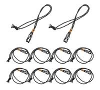NIYANGLE 10pcs Crystal Necklace Cord Adjustable Cage Net Vintage-inspired Artificial Leather Handmade Net Pouch for DIY Pendant Jewelry Making Elegant Unique Design Black