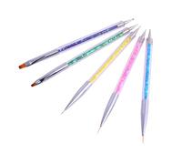 NIYANGLE 10Pcs Dual-ended Nail Dotting Pen with UV Gel and Liner Brushes for DIY Nail Art Fine Detail Drawing Floral Patterns Lightweight Manicure Tools for Professional and Personal Use