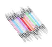 NIYANGLE 10pcs Dual Tipped Nail Art Sculpture Pen Silicone and Acrylic Nail Dotting Drawing Tool for Gel Polish Foil Embossing and Fine Detail Design Professional Salon and Home DIY