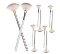 NIYANGLE 10pcs Fan Shaped Facial Brush Soft Applicator for Powder Acid Essence Highlighter for Travel Daily Makeup Routine Gentle Durable Design