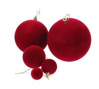 NIYANGLE 10pcs Flocked Velvet Christmas Tree Balls Set Multi-Size 2cm to 12cm Hanging Baubles Xmas Party and Valentine’s Day Decorative Ornaments for Tree Wreath Garland