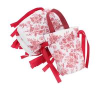 NIYANGLE 10pcs Floral Print Drawstring Candy Bags for Weddings Parties Birthdays Reusable Goodie Pouches with Convenient Handle for and