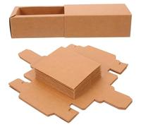 NIYANGLE 10pcs Foldable Kraft Paper Cosmetic Boxes for Lipstick and Essential Oil Bottles, 8.5x3.5x3.5cm Drawer Style Packaging with Lid, Bulk Wrap Boxes for Party and Present Decoration