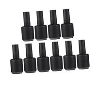 NIYANGLE 10pcs Glass Nail Polish Bottles Brush for Diy Nail Art and Repacking Liquids Empty Covered Vials for Creating Custom Colors and Textures