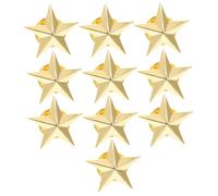 NIYANGLE 10pcs Gold Pentagram Star Badges 5-pointed Alloy Star Lapel Pins Decorative Costume Pins for Party Supply and Special Day Celebration