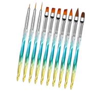 NIYANGLE 10pcs Gradient Nail Art Pens for Manicure Professional Brush for Nail Art Designs Easy to Use for Flowers Lines and Patterns