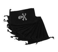 NIYANGLE 10pcs Halloween Pirate Drawstring Bag for Small Items and Cookies, Black Polyester Candy Pouch with Skull Design, for Day the Dead and Thanksgiving Party Favour Storage