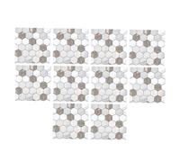 NIYANGLE 10pcs Marble Imitation PVC Tile Stickers Self-Adhesive Wall Decals for Bathroom Elegant Splashback Home Decor