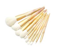 NIYANGLE 10pcs Marbled Makeup Brush Cosmetic Kit Plastic Handle for Eye Shadows Foundation for Travel and Daily Use