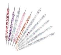 NIYANGLE 10pcs Nail Art Dotting Tool Dual-ended Nail Design Pen for Pointed Detailing Embossing Pen Press Dotting Tools for Art Brushes