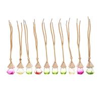 NIYANGLE 10pcs Perfume Bottle Pendant Car Pendant Multi-color Glass Wood Unique Shape Creative Stylish Design Delicate Details Distribute Fresh Fragrance for Car Lobby Random Color