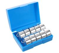 NIYANGLE 10pcs Precision Slotted Laboratory Hook Weights 50g Metal Mass Set with Smooth Surface and Hook Hanger for Physics Lab Experiments and Balance Calibration