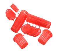 NIYANGLE 10pcs Red Plastic Fishing Bait Cage Trap Feeder Holder for Shrimp Crab Crawfish Fish Bait Storage Portable Fishing Tackle 2.7x2.3x2.3in Suitable for Earthworm