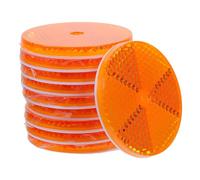 NIYANGLE 10Pcs Round Road Safety Reflective Markers, Waterproof Plastic Driveway Reflectors for Vehicles and Posts, Yellow Warning Reflectors for Night Driving and Traffic Safety