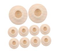 NIYANGLE 10pcs Rustic Wooden Candle Pedestals for Tealight Candles Solid Wood Craft Ornaments for Wedding Centerpieces Farmhouse Table Decor