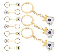 NIYANGLE 10pcs Soccer Ball Keychains Metal Set, Lightweight and Compact Football Key Rings with Unique Design for Sports Fans, Players and Coaches at Football Match Or on The Go