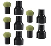 NIYANGLE 10pcs Wet and Dry Dual-use Mushroom Makeup Sponges Set, Green Non-latex Facial Foundation Puff with Handle, Washable Cosmetic Sponge Applicators for Women