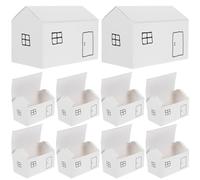 NIYANGLE 10pcs White Foldable Candy Boxes 11.4x6.5x6cm Small House-shaped Packaging Boxes for Baking Sweets Party Treats Wrapping
