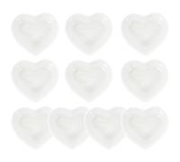 NIYANGLE 10pcs White Heart Shaped Ceramic Sauce Bowls Mini Condiments Dishes Japanese Style Side Plates for Dipping Sauces and Small Snacks in Kitchen and Dining