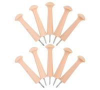 NIYANGLE 10pcs Wooden Shaker Pegs: 3.8in Unfinished DIY Craft Hooks - Screw-On Wall Organizers for Bathrooms Kitchens & Craft Rooms - Natural Decor