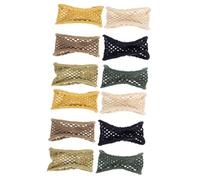 NIYANGLE 12 pcs Thick Hair Ties for Women Wide Edge Elastic Ponytail Holders for Curly and Heavy Hair Stretchy Durable Yellow Khaki Lake Green and