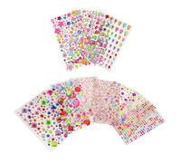 NIYANGLE 12 Sheets Decorative Gem Patch Daily Face Jewels Rhinestone Applique Patches Crystal Embellishment Self Adhesive Gems Stick Craft Shiny Tar Face Party Makeup Acrylic