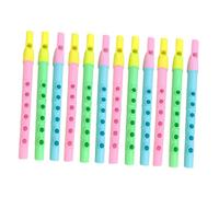 NIYANGLE 12pcs 6-hole Mini Descant Recorder Flute Set, Plastic Music Flute with Random Colors, Beginner Wind Instrument for ’ Music Learning and Playing Random Color