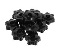 NIYANGLE 12pcs Black Handwheel Star Nut with Hexagon Socket Nut Base, Ergonomic Plastic and Copper Construction, Slip-Resistant Performance for Machine Equipment and Woodworking Jig