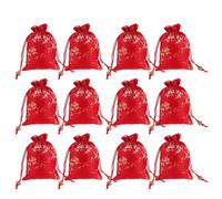 NIYANGLE 12pcs Candy Sachet Pouch Chinese Coin Purse Drawstring Pouch Brocade Silk Elegant Embroidery Safe Storage Prevents Scratches Festive Occasions Christmas Party Favor