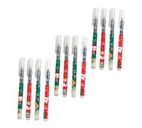NIYANGLE 12pcs Christmas Gel Pens 0.5mm Fine Tip Quick-Dry Ink, Assorted Santa Claus Snowman Reindeer Boy Designs, Smooth Writing Gel Ink Pens for Office, School, and Exam Use