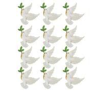 NIYANGLE 12Pcs Dove Brooch Pins Set, Alloy Peace Dove Lapel Pins for Funeral Mourning Remembrance, Shiny Pigeon Brooches Suitable for Men’S and Ladies’ Suits