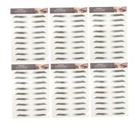 NIYANGLE 12pcs Imitation Eyebrow Artificial Eyebrow Transfer Stickers for Makeup Tool