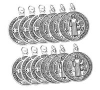 NIYANGLE 12Pcs Italian Saint Pendant Charms Metal Alloy Cross Charms for Jewelry Making Keychains Christmas Ornaments with Hanging Random Styles
