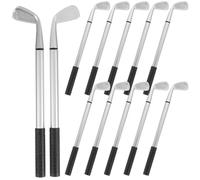 NIYANGLE 12pcs Novelty Golf Ballpoint Pens Black Aluminum Alloy Desktop Club Design Not Easy to Deform Or Break for Holiday and Wedding Office Stationery
