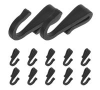 NIYANGLE 12Pcs Plastic Hanging Hooks for Kitchen Utensils and Office Accessories, Black S Shaped Suction Hooks for Wire Shelving