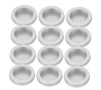 NIYANGLE 12pcs Round Tinplate Cookie Boxes with Lids Reusable Metal Candy Storage Tins Silver Biscuit Containers for Home Travel Office and Holiday Party Use