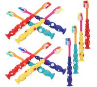 NIYANGLE 12Pcs Soft Toothbrushes with Suction Cup, Manual Cartoon Tooth Brush Set, Ultra-Soft Bristles for Boys and, Size for Home and Travel