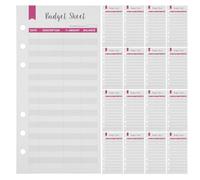 NIYANGLE 12Pcs Thick Punched Budget Sheets for Binder Portable Cash Envelope Tracker Personal Finance Refills for Monthly Money Management