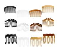 NIYANGLE 12pcs Vintage French Hair Side Combs Teeth Lightweight Plastic Styling Clips for Women Bridal Wedding Bun Chignon Accessories