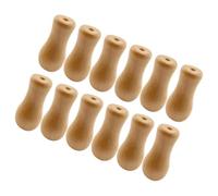 NIYANGLE 12pcs Window Blind Pull Cord Knobs for Roller Shades and Blinds, Beige Wood Material, Smooth the Touch and Finely Crafted, for DIY and Living Room Use
