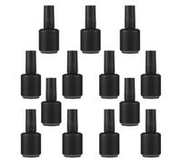 NIYANGLE 13pcs 15ml Glass Nail Polish Dispensers Bottles Refillable Nail Varnish Containers with Brushes Black Colour Safe and Environmentally Friendly for Manicure