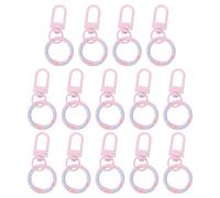 NIYANGLE 14pcs Donut Spring Hook U Shaped Clasp Swivel Hook for Keychain Dog Leash Purse Decoration Craft Hardware Key Ring Clip