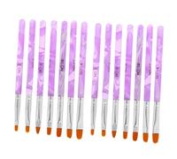 NIYANGLE 14pcs Nail Art Brush Set for UV Gel Nails Detail Drawing and Builder Tips Round Head with Protective Tubes for Salon and Home DIY Designs