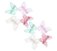 NIYANGLE 16 pcs Butterfly Hair Clips for Decorative Hair Accessories in White Pink Green Purple Compact Stylish Clips for Daily Wear Parties Weddings and Beach Use