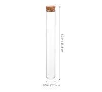 NIYANGLE 16pcs Borosilicate Glass Test Tube Set with Cork Caps, Funnel and Cleaning Brush, High-transparency Chemistry Tubes for Laboratory and Scientific Experiments