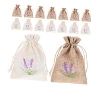 NIYANGLE 16Pcs Lavender Sachet Drawstring Bags Linen Fabric Empty Bags for Dried Lavender and Herbs for Wedding Favors Craft Projects and Home Storage