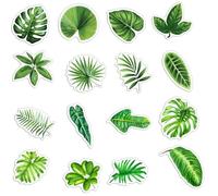NIYANGLE 16pcs Tropical Leaf-shaped Pvc Refrigerator Magnets, Artificial Plant Fridge Decor for Kitchen and Office Magnetic Surfaces, Decorative Fridge Magnet Set